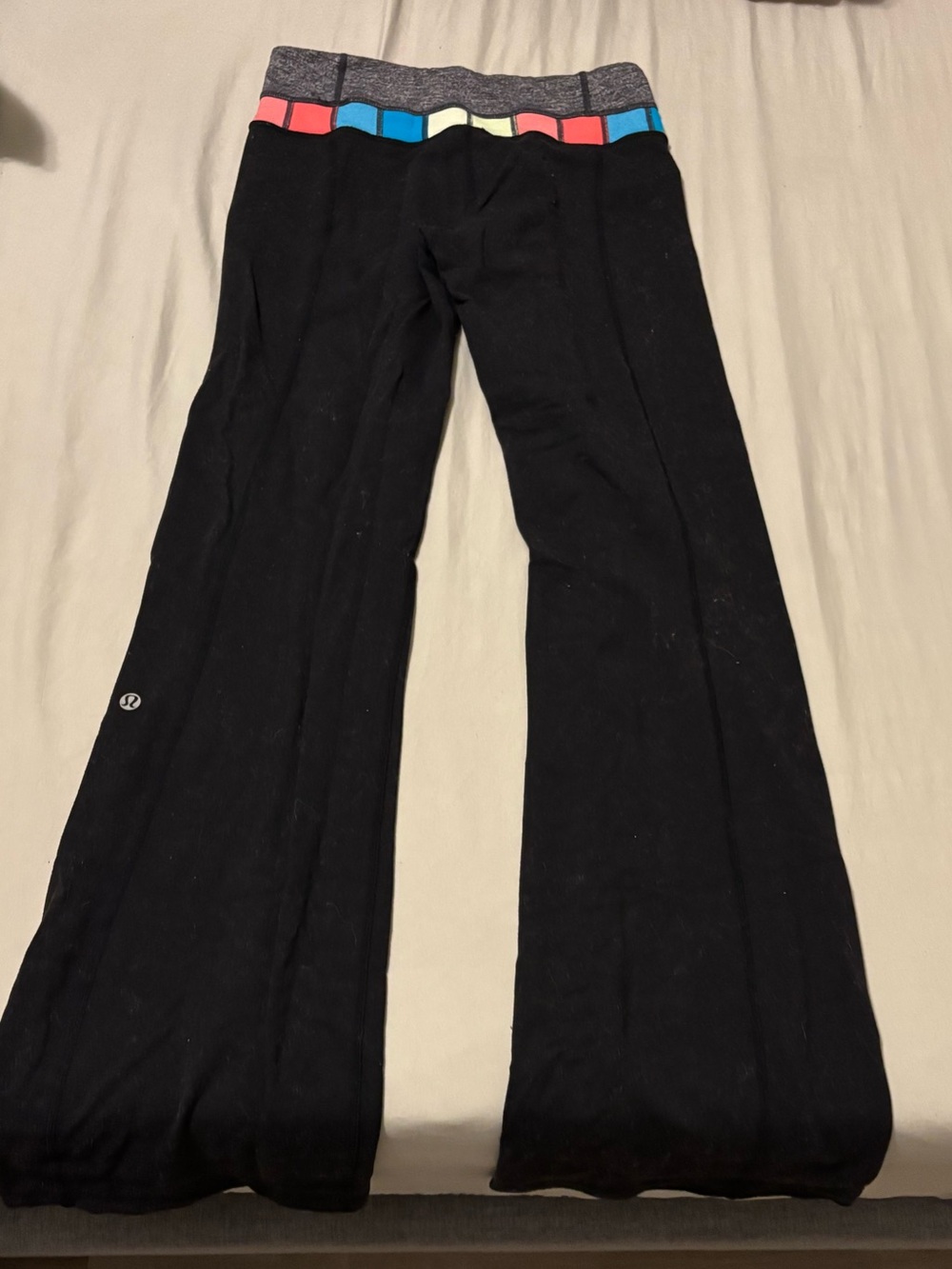 lululemon athletica groove yoga leggings with multicolor waistband
